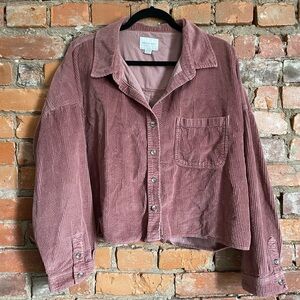 🎂 🌷 3/$30 🎉 🌟 Cropped Corduroy Shirt Jacket in Mauve